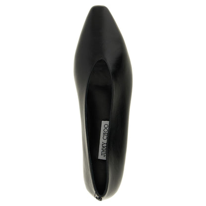 Jimmy Choo Black Leather Ballet Flats