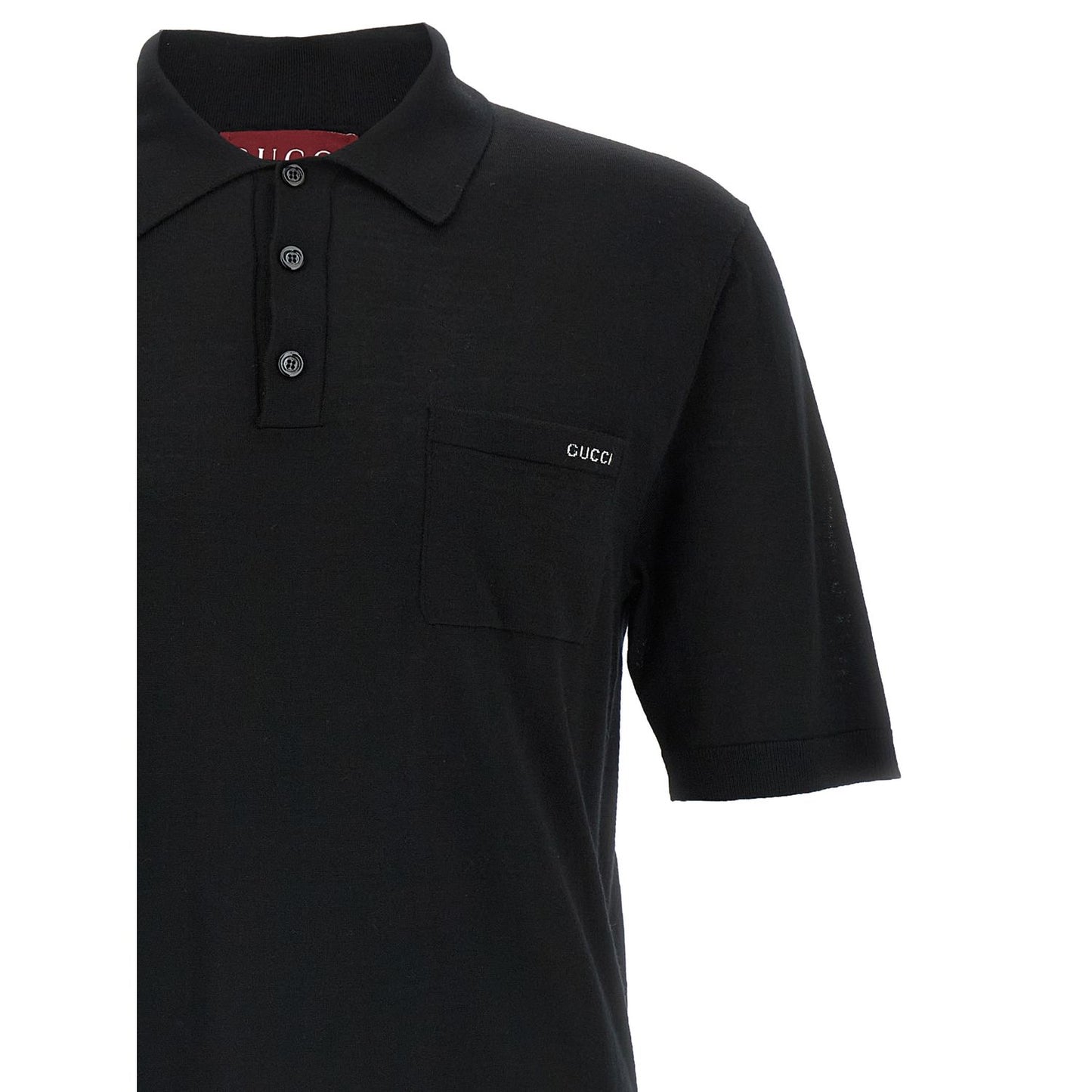 Gucci Black Wool Polo Shirt
