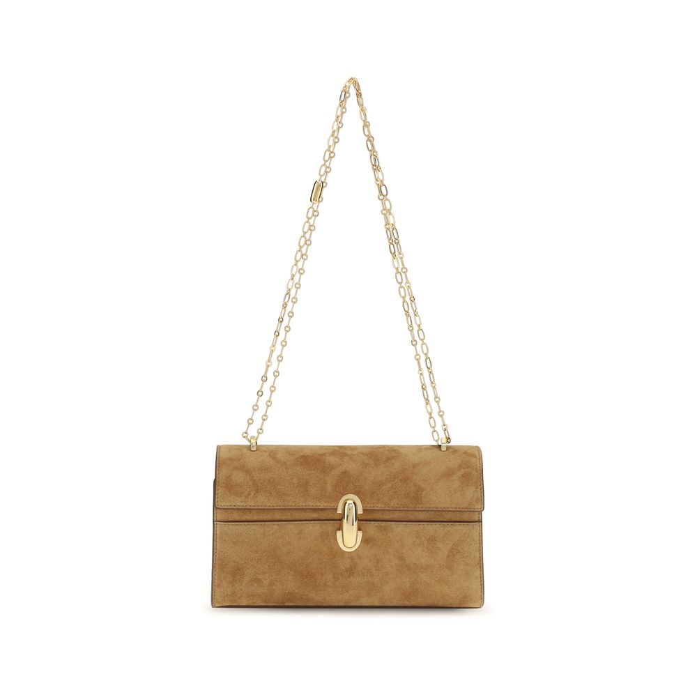 Savette Beige Calf Leather Bos Taurus Shoulder Bag