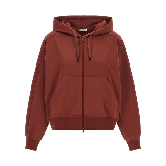 Brunello Cucinelli Bordeaux Cotton Sweatshirt