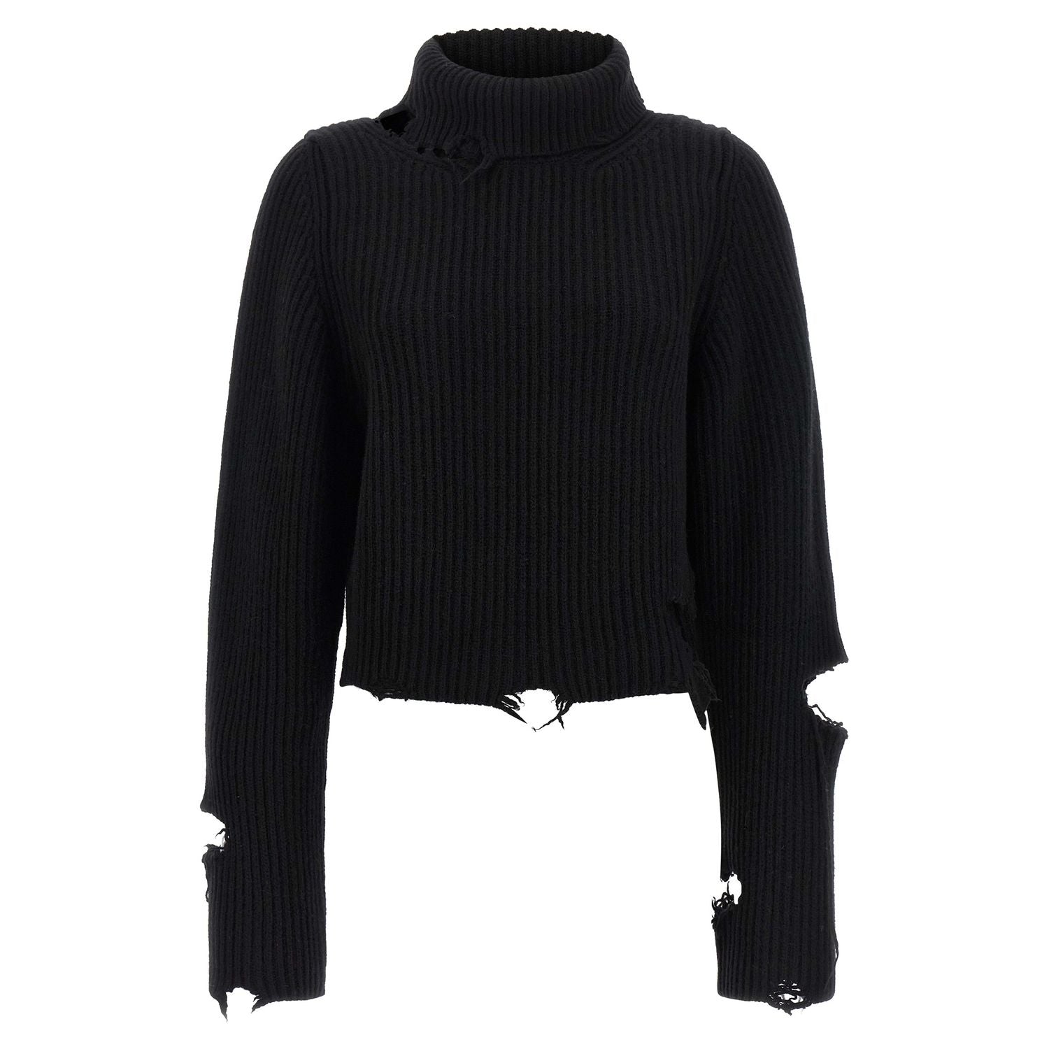 Haikure Black Merino Wool Cardigan
