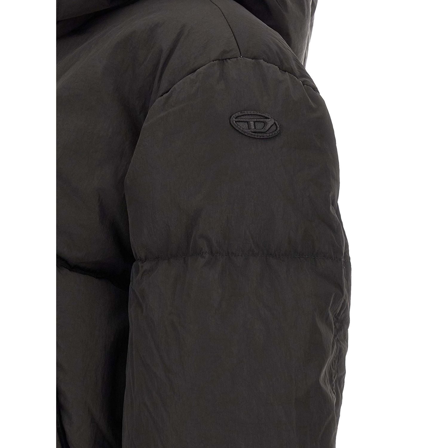 Diesel Black Polyamide Full-Length Jacket