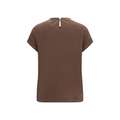 Brunello Cucinelli Brown Elastane T-Shirt