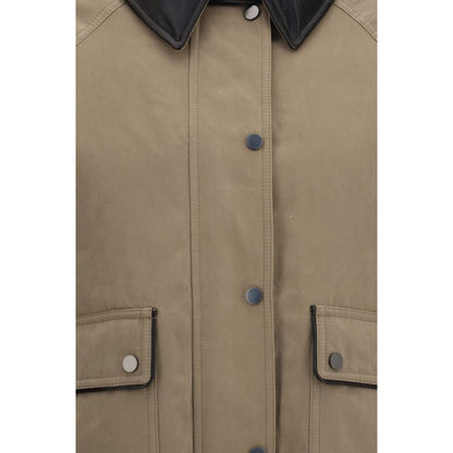 Brunello Cucinelli Beige Cotton Leather Jacket