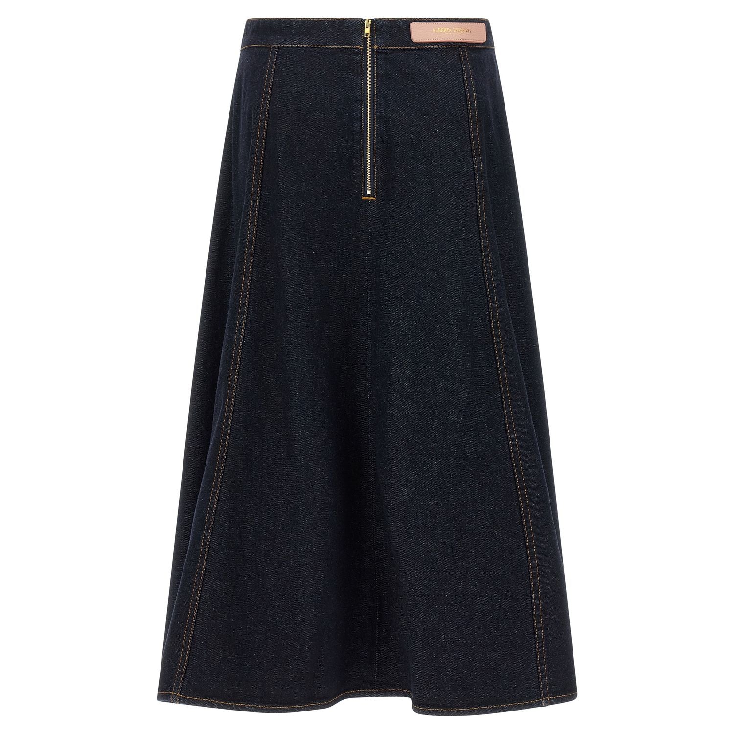 Alberta Ferretti Blue Cotton Mini Skirt