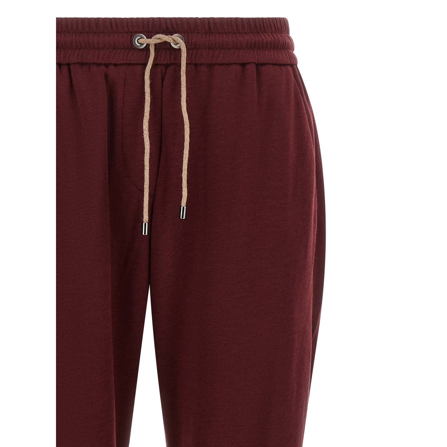Brunello Cucinelli Bordeaux Cotton Joggers (Workout Pants)