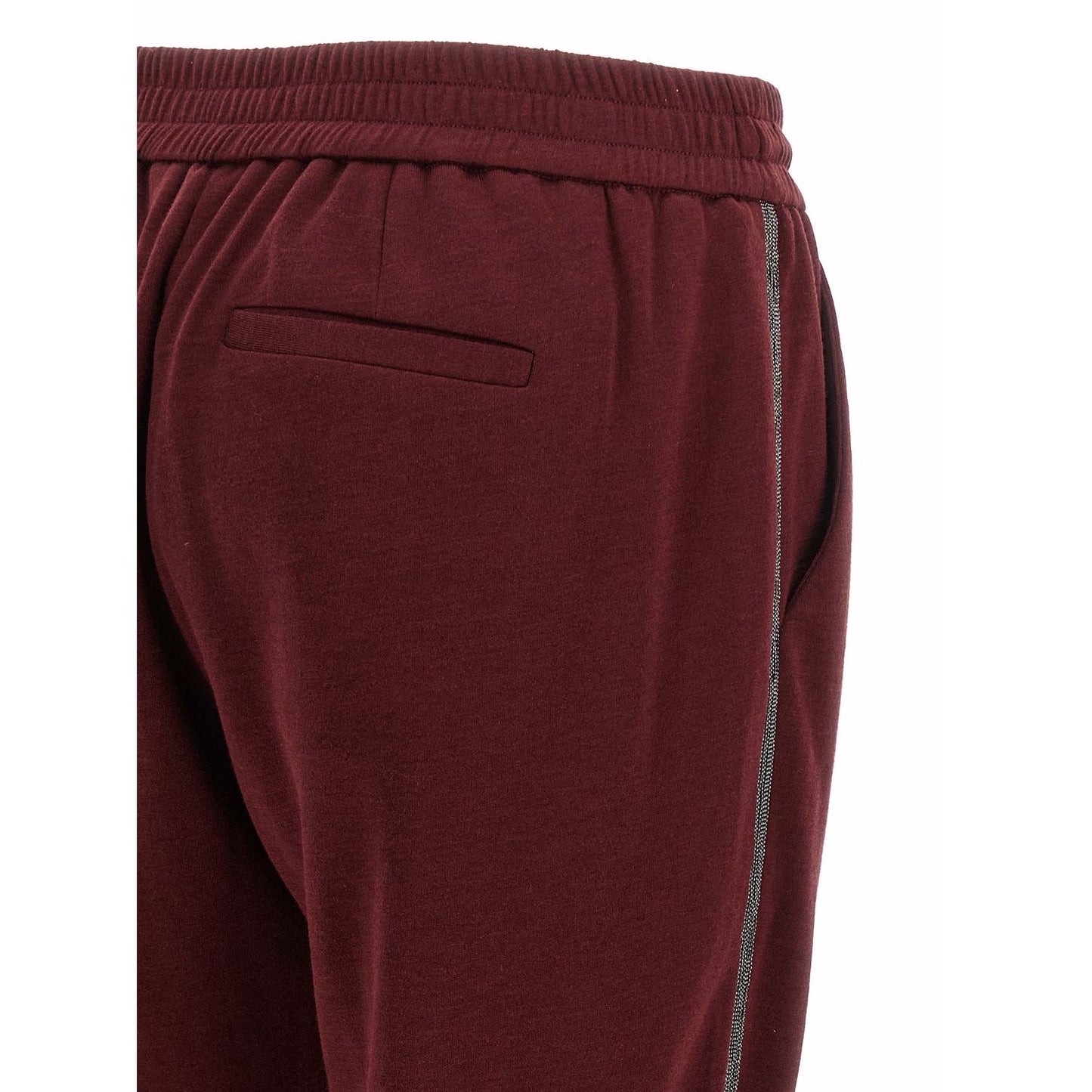 Brunello Cucinelli Bordeaux Cotton Joggers (Workout Pants)
