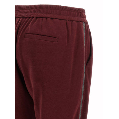 Brunello Cucinelli Bordeaux Cotton Joggers (Workout Pants)