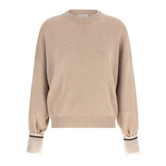 Brunello Cucinelli Beige Cashmere Cardigan
