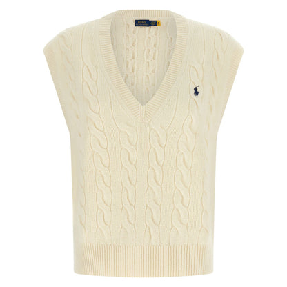 Polo Ralph Lauren White Wool Sleeveless Jacket