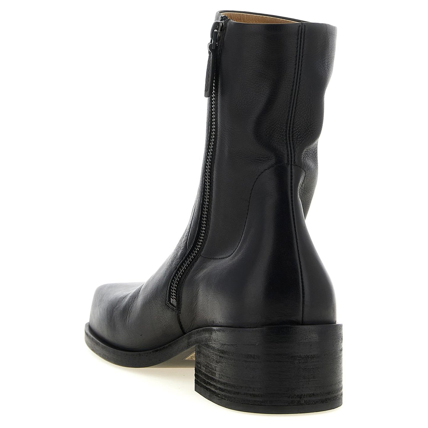 Marsell Black Calfskin Ankle Boots