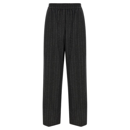 Brunello Cucinelli Gray Virgin Wool Casual Pants