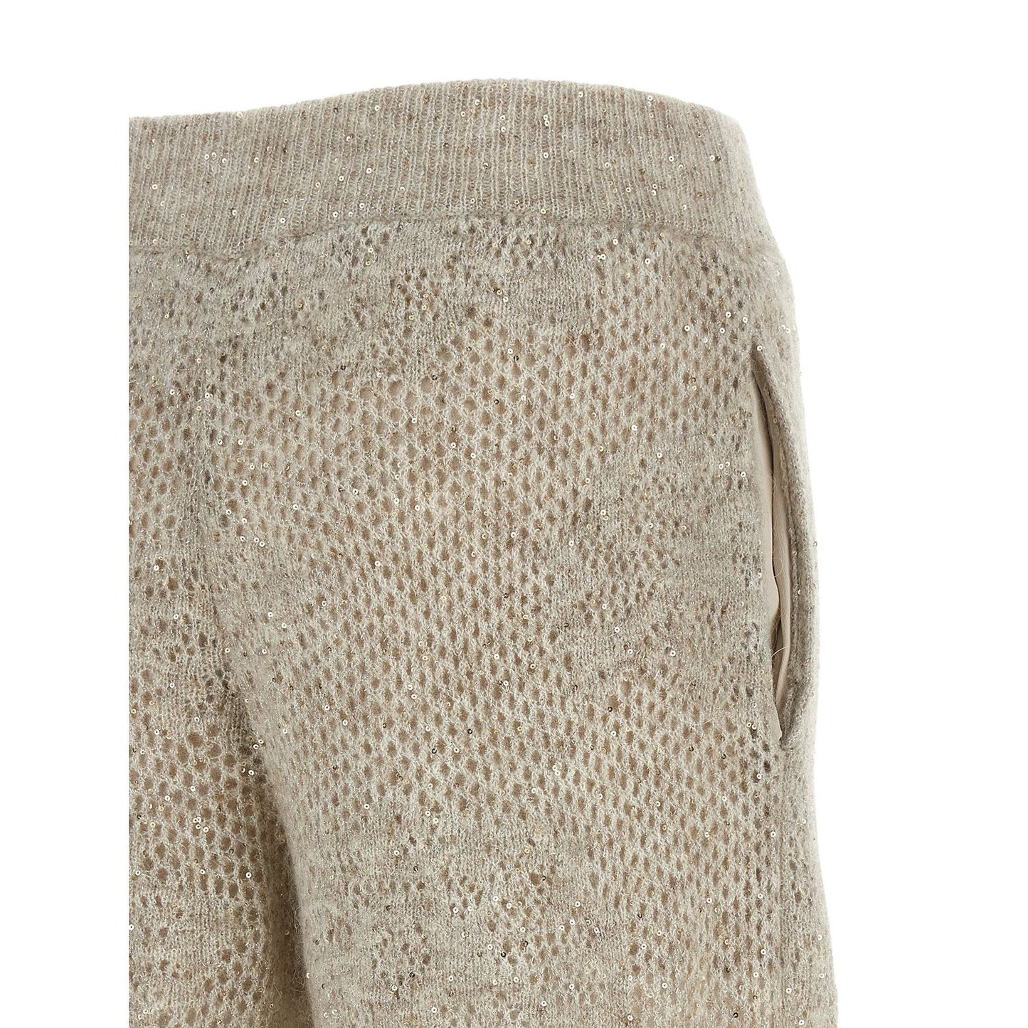 Brunello Cucinelli Beige Nylon Casual Pants