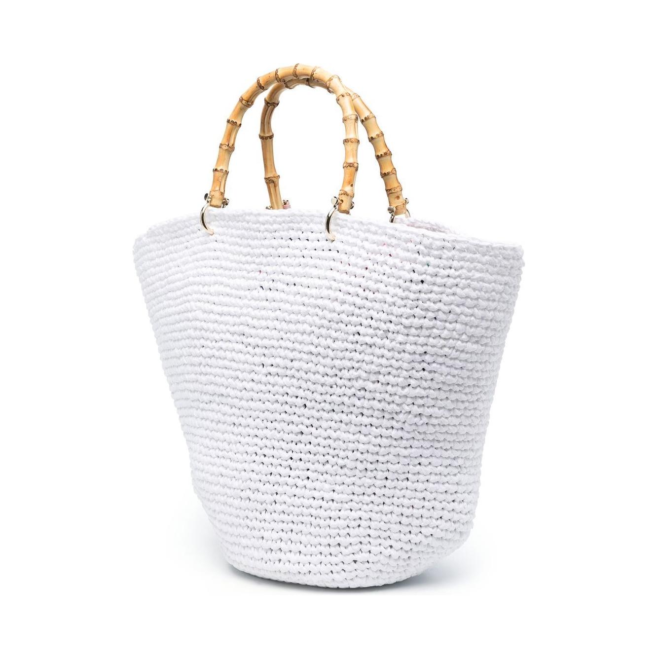 CHICA Corolla woven top-handle bag White Handbag Chica