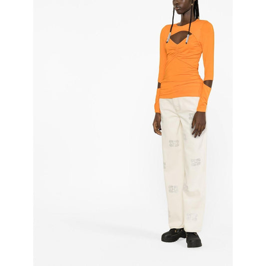 GANNI Sweaters Orange Topwear Ganni