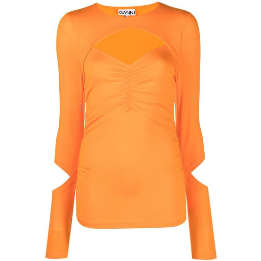 GANNI Sweaters Orange Topwear Ganni