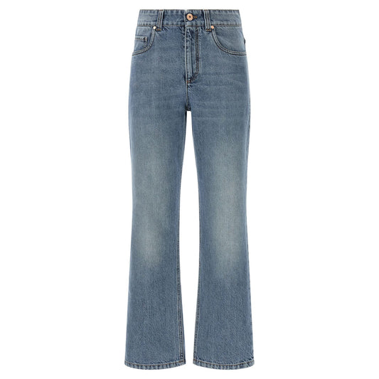 Brunello Cucinelli Blue Cotton Relaxed Fit Jeans