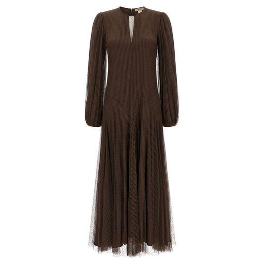 Twinset Brown Polyester Long Dress