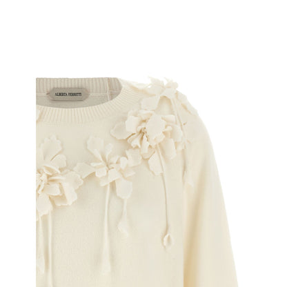 Alberta Ferretti White Virgin Wool Cardigan