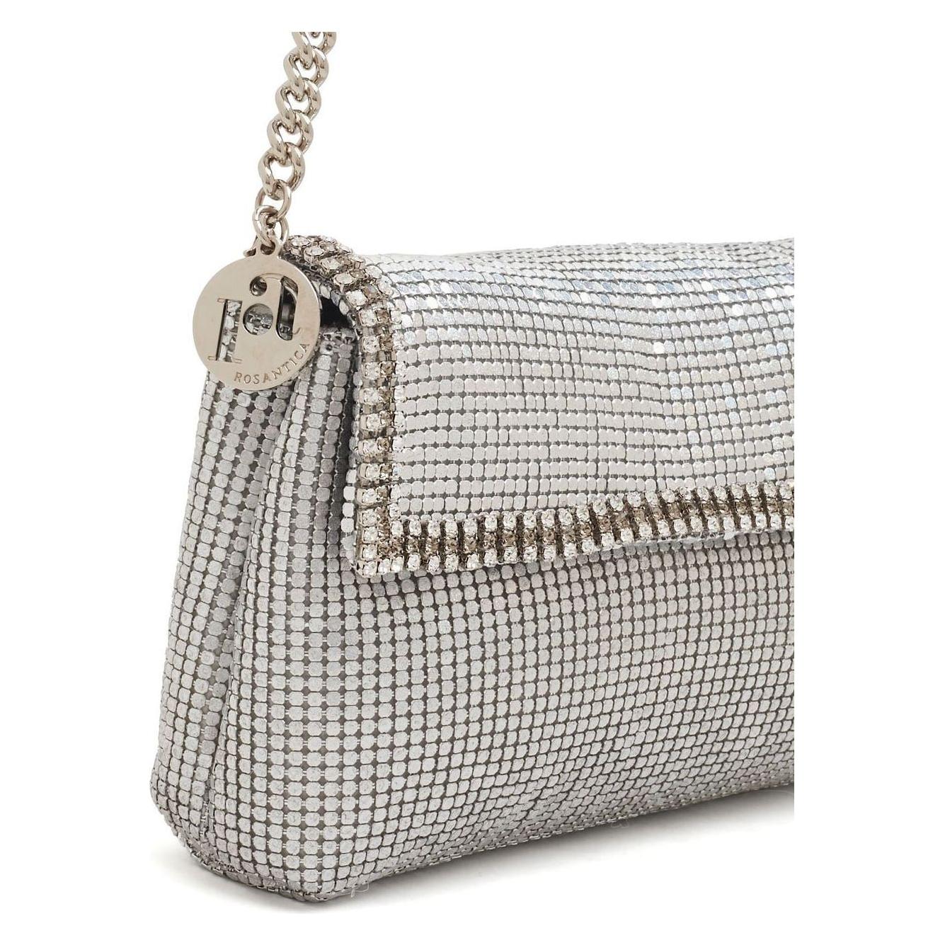 Rosantica crystal-embellished mesh bag Silver Handbag Rosantica