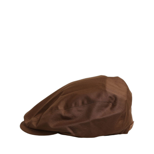 Dolce & Gabbana Men Brown Cotton Newsboy Capello Cabbie Hat