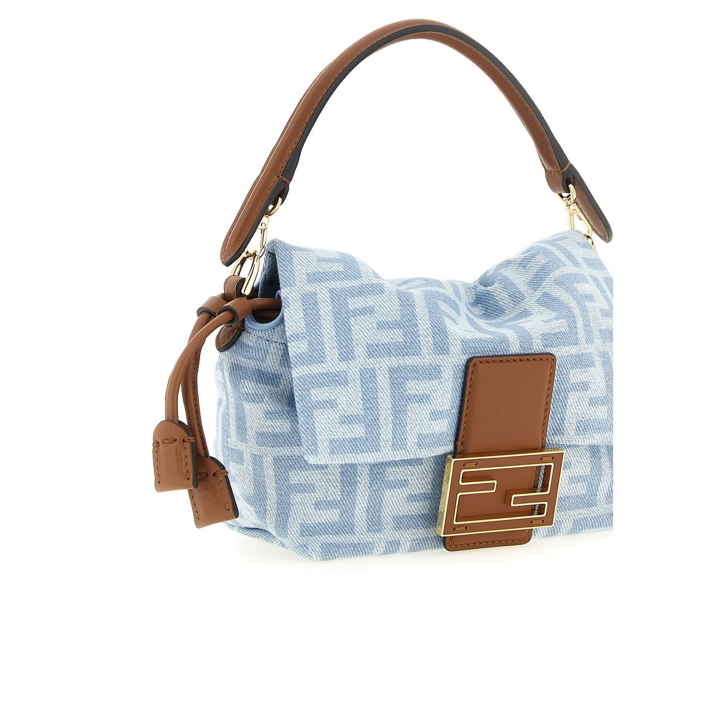 Fendi Blue Cotton Handbag