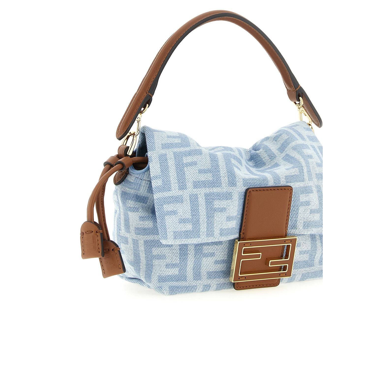 Fendi Blue Cotton Handbag