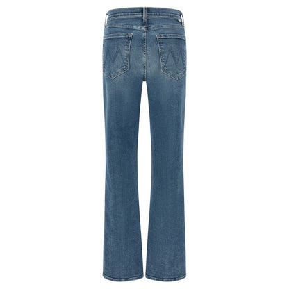Mother Denim Blue Cotton Flared Jeans