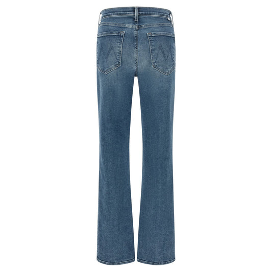 Mother Denim Blue Cotton Flared Jeans