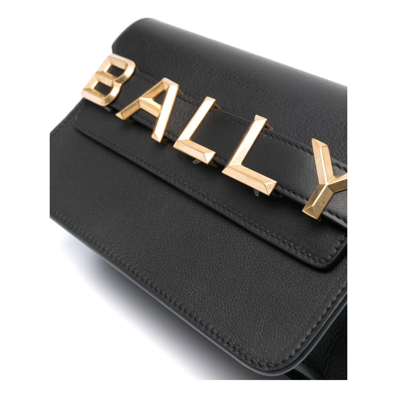 Bally black calf leather smooth grain Shoulder Bag Shoulder Bally