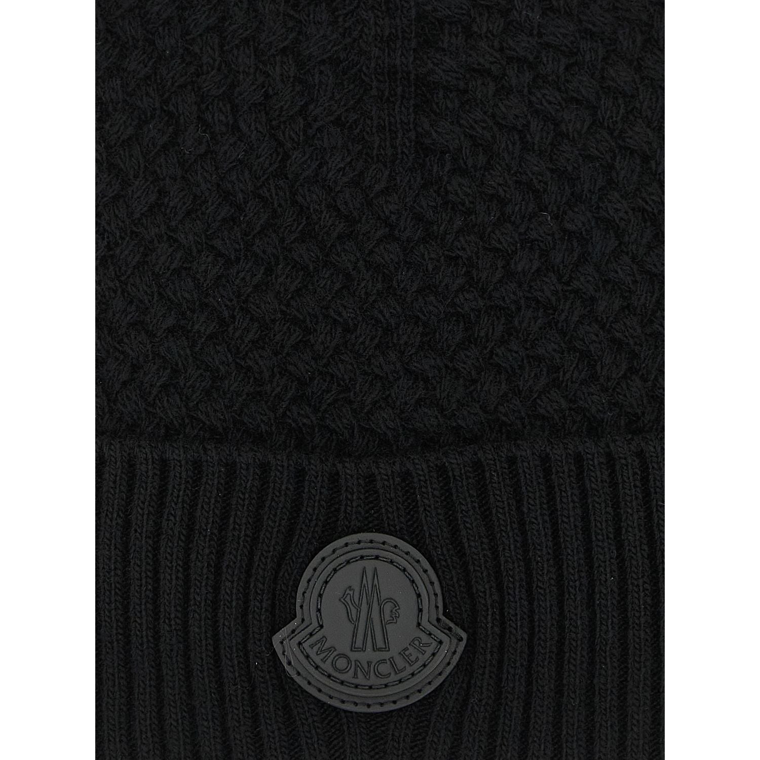 Moncler Black Leather Beanie