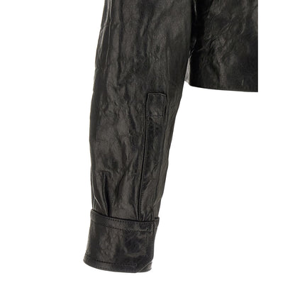 Rick Owens Black Lamb Leather Leather Jacket
