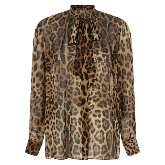 Dolce & Gabbana Brown Silk Blouse