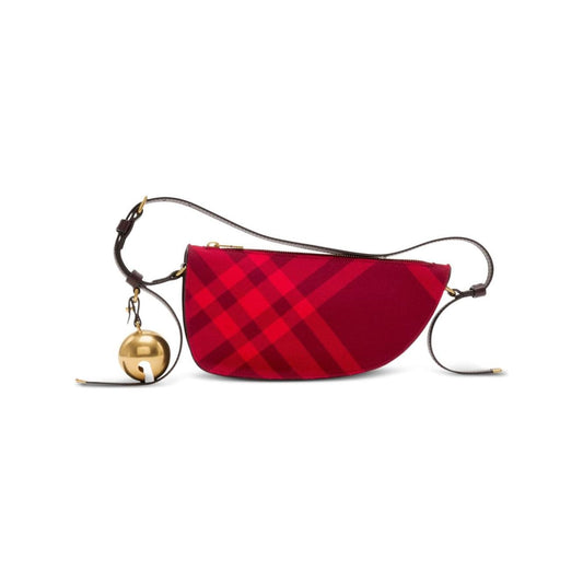 Burberry red lambskin calf leather check pattern Shoulder Bag Shoulder Burberry