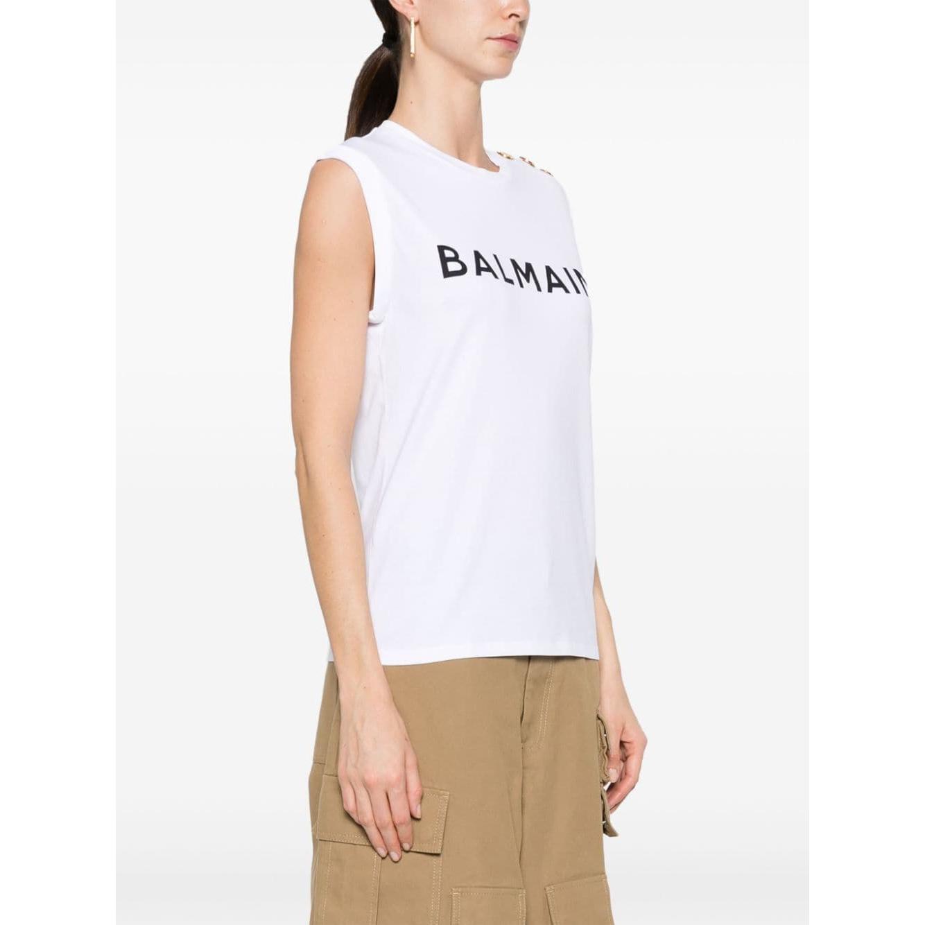 Balmain Top White Topwear Balmain