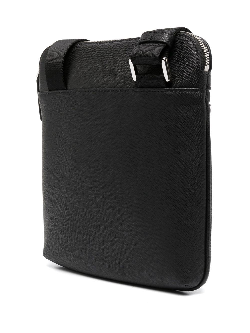 Front view with bag zipped and handles upright.