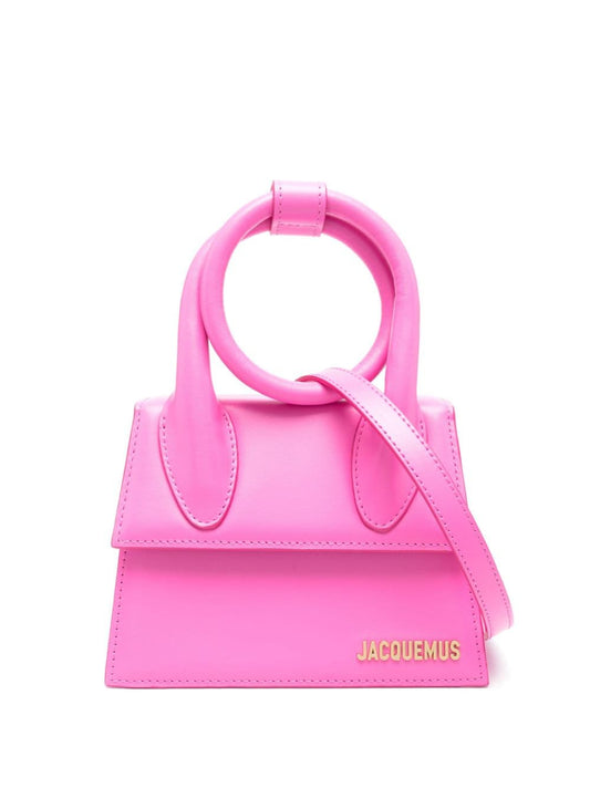 JACQUEMUS Le Chiquito Noeud Leather Bag Fuchsia Handbag JACQUEMUS