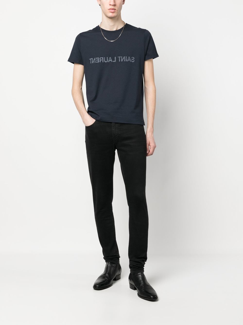 Saint Laurent  T-shirts and Polos Blue Topwear Saint Laurent