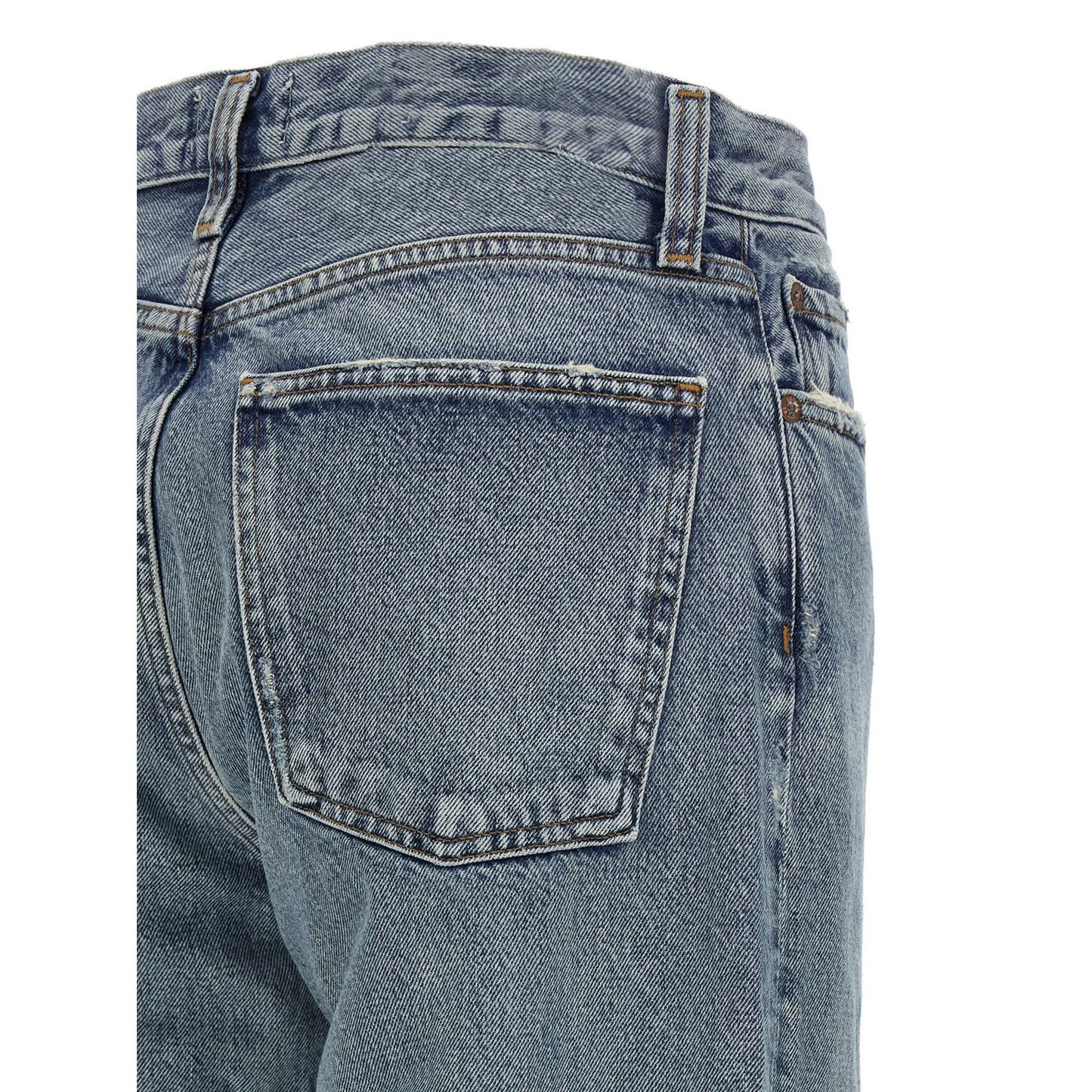 Agolde Blue Cotton Relaxed Fit Jeans