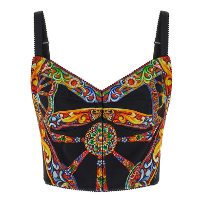 Dolce & Gabbana Multicolor Silk Tank Tops