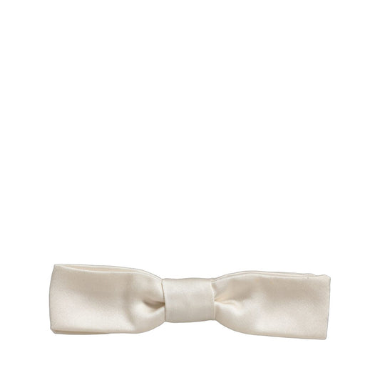 Dolce & Gabbana Men White 100% Silk Adjustable Neck Papillon Bow Tie