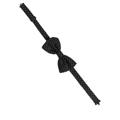 Dolce & Gabbana Men Black Patterned Adjustable Neck Papillon Bow Tie