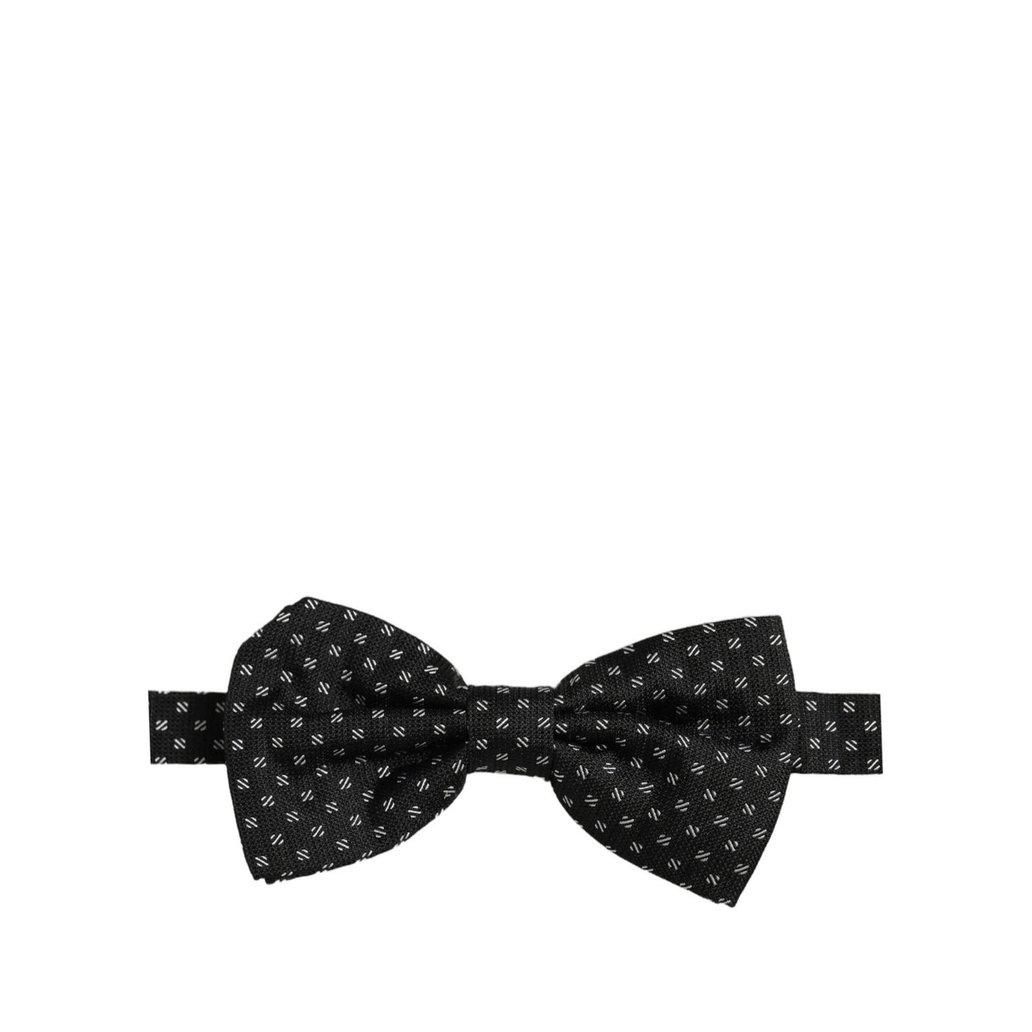 Dolce & Gabbana Men Black Patterned Adjustable Neck Papillon Bow Tie