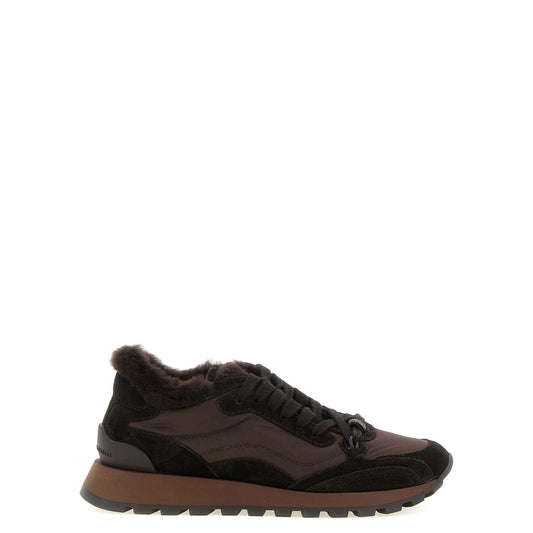 Brunello Cucinelli Black Calfskin Athletic Sneakers