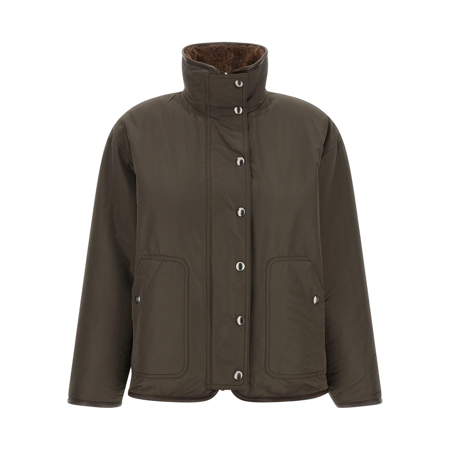 Brunello Cucinelli Brown Lamb Leather Biker Jacket