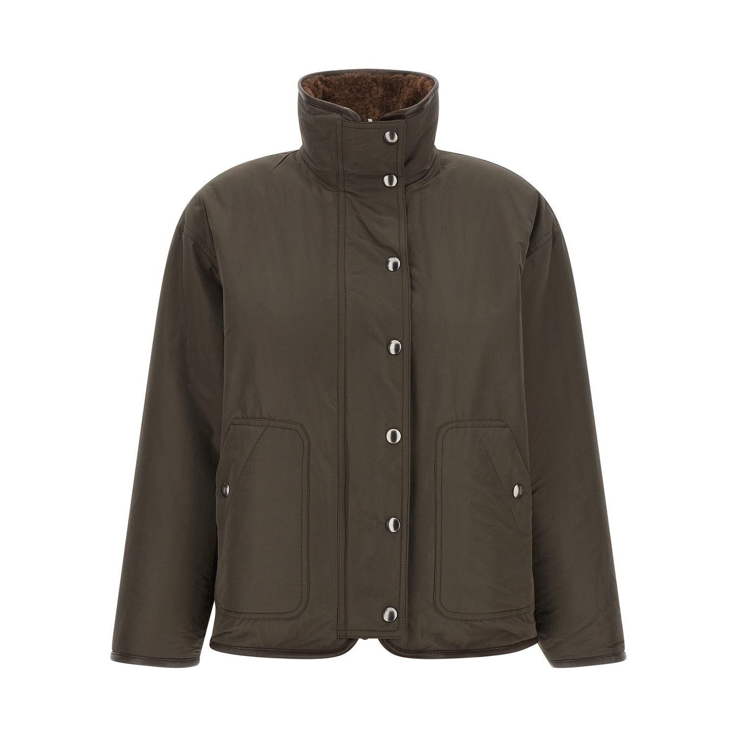 Brunello Cucinelli Brown Lamb Leather Biker Jacket