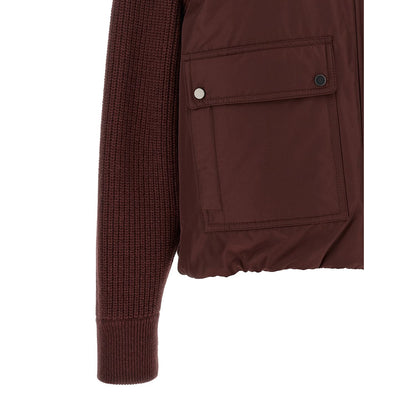 Brunello Cucinelli Bordeaux Cotton Bomber
