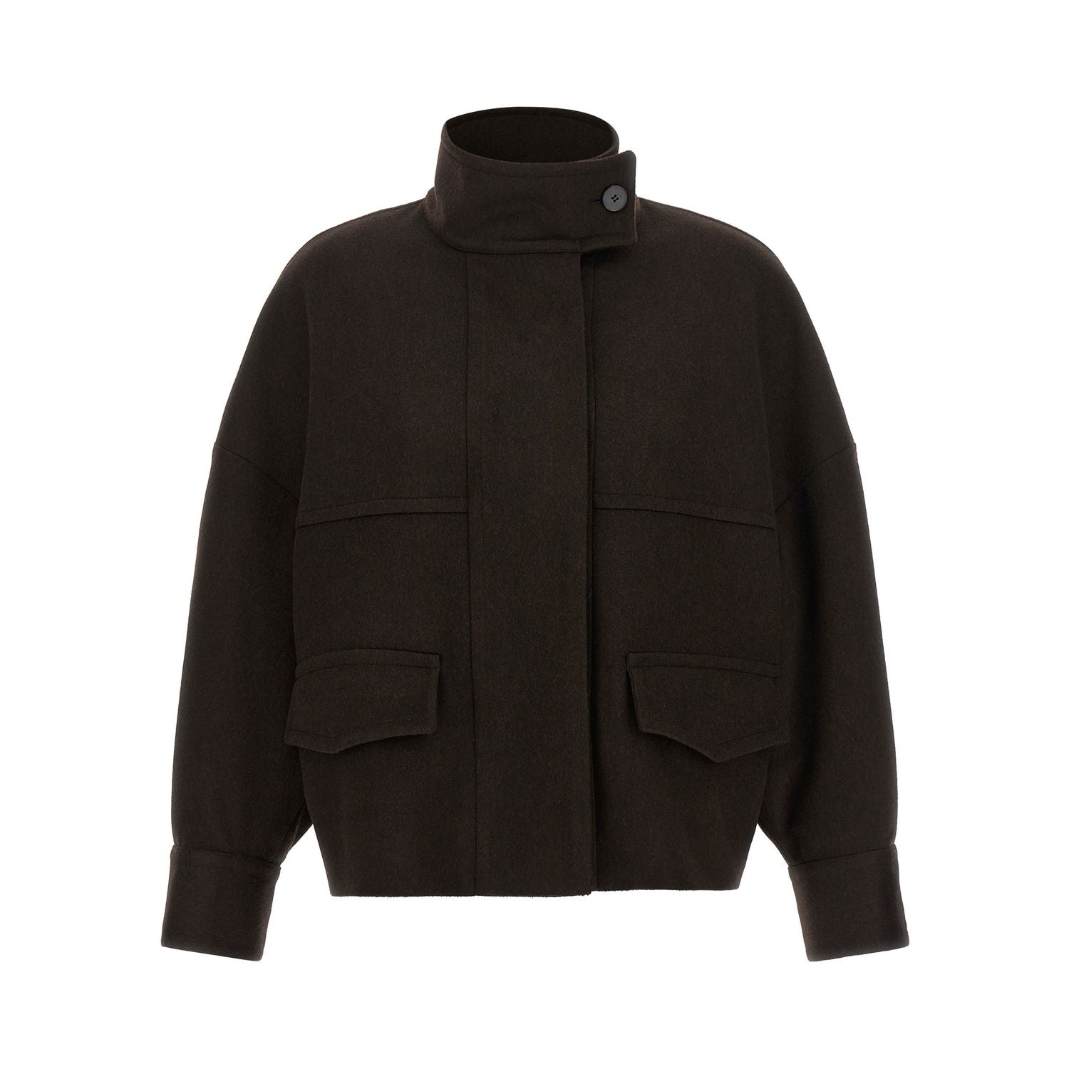 Alberto Biani Brown Wool Bomber