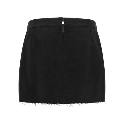 Rick Owens Black Ramie Long Skirt