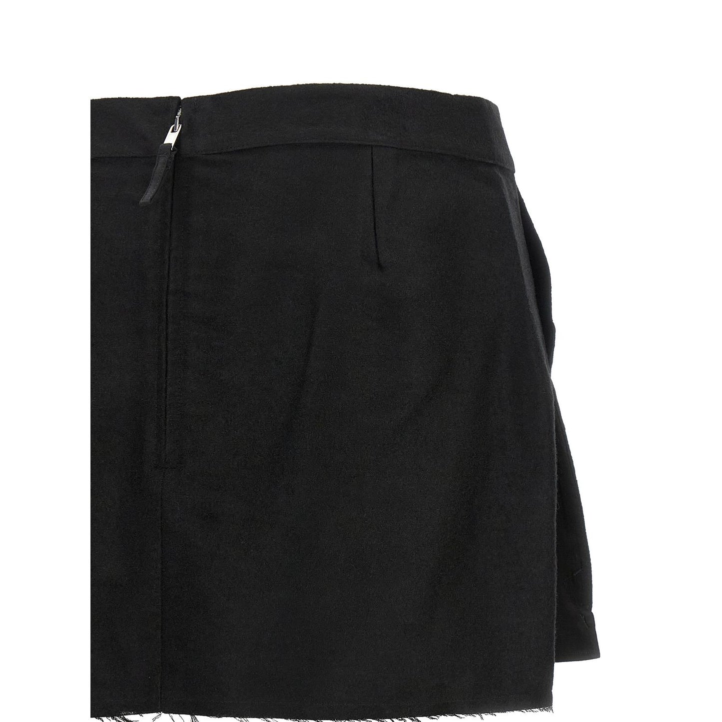 Rick Owens Black Ramie Long Skirt
